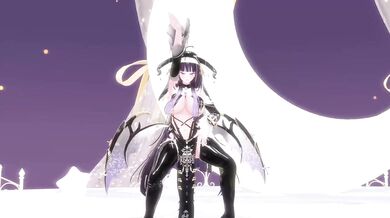 Hentai elf VTuber stripped KPOP MMD pole dance ruined