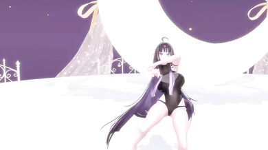 Hentai elf VTuber stripped KPOP MMD pole dance ruined