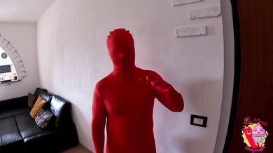 Her new neighbor a red mime fucks her ass raw with anal creampie