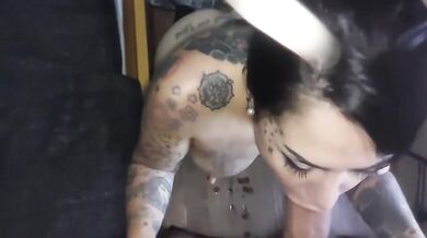 POV busty tattooed cock sucks Argentina amateur big tits deep throat gagged