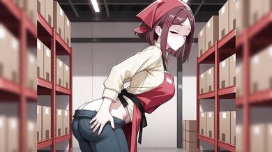 Anime attendant gets fucked raw in missionary doggy style cumshot hentai fantasy