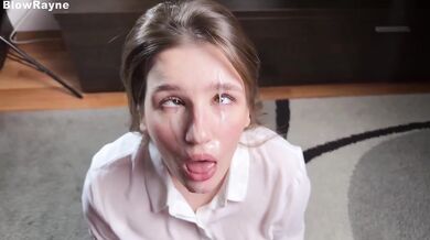 Office Slut Deepthroat Gushes Cum On Ahegao Face POV