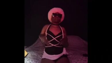 Tied her bra on with his rope while she twerked for more ebony ass tease