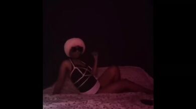 Tied her bra on with his rope while she twerked for more ebony ass tease