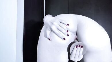 Raven's gothic anal anal solo with her toy white cum on cosplay