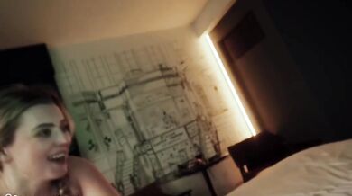 British gym slut gets throat ruined in hotel POV huge cumshot