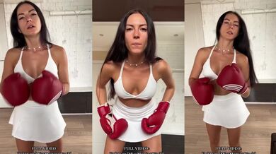 Boxing with a sexy MILF POV her gloves squeezing and dripping
