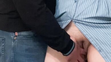 Nice Whore's Panty-Free Pussy Gets Fingered by Random Stranger Publicly
