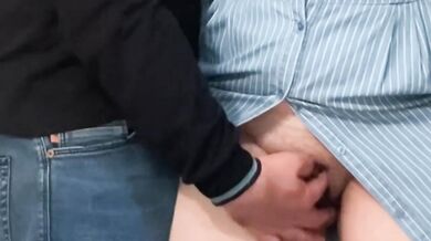 Nice Whore's Panty-Free Pussy Gets Fingered by Random Stranger Publicly