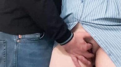 Nice Whore's Panty-Free Pussy Gets Fingered by Random Stranger Publicly