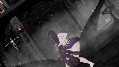 Elf VTuber stripped down in wild MMD hentai cosplay strip