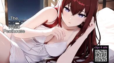 Makise Kurisu forced chaste metal slave gets throat fucked while gagged
