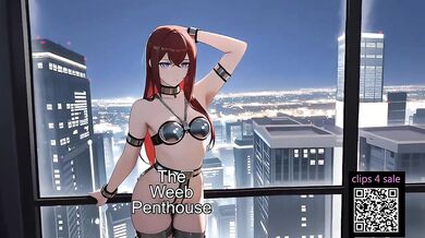 Makise Kurisu forced chaste metal slave gets throat fucked while gagged