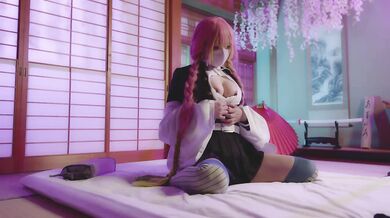 Jirai Kei demon slayer cosplay solo orgasm big tits OnlyFans