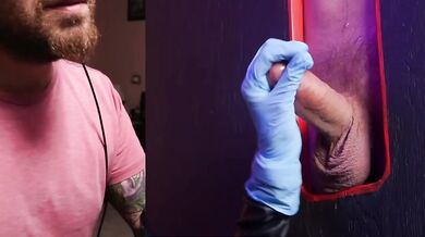 Eliza Grant stuffed in chokehold by caged glory hole cock slap