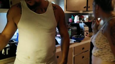 Milf Kitchen Tease Popped Her Tits While Roommate Watched