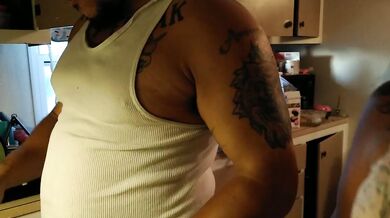 Milf Kitchen Tease Popped Her Tits While Roommate Watched
