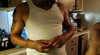 Milf Kitchen Tease Popped Her Tits While Roommate Watched