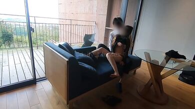 Liberating Japanese amateur POV massage climaxing under the superb view