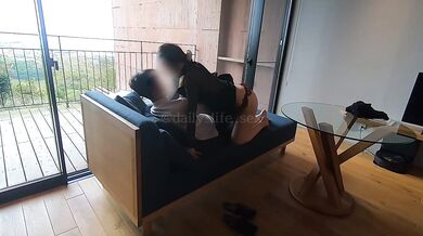 Liberating Japanese amateur POV massage climaxing under the superb view