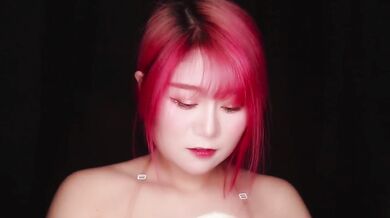 ASMR hot naughty girl water bubble massage ears mouth sounds leaking mess