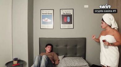 Stranger's cum swallows in our shared bed