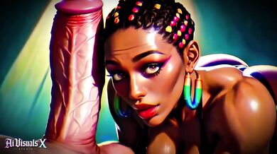 Ebony MILFs worshipping BIG White cocks deepthroat slurping ASMR fantasy