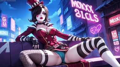 Moxxi gets destroyed with a sloppy cum-filled blowjob at the neon club