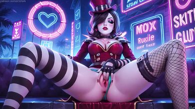 Moxxi gets destroyed with a sloppy cum-filled blowjob at the neon club