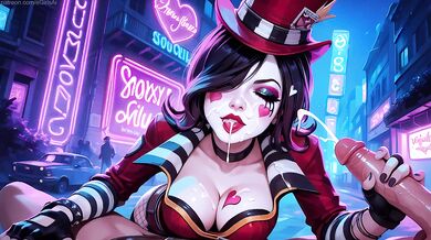 Moxxi gets destroyed with a sloppy cum-filled blowjob at the neon club