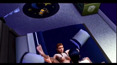 Her eyes flare as cocks vanish in the dark while she gets wrecked raw by milf stepmom Sims 4