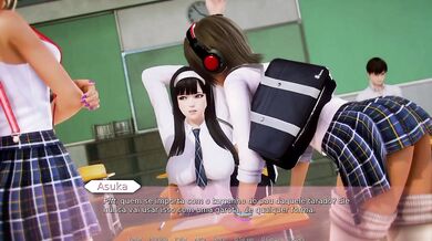 Waifu Academy Kaori destroyed squirting orgasm in hentai game
