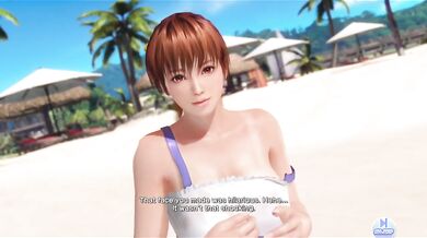 Kasumi exposed her big tits in doaxvv nude mod fanservice episode