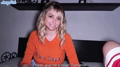 Step sister’s first natural big tits creampie filled raw