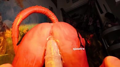Meru the Succubus gets destroyed by a MASSIVE COCK cosplay giant dildo fucking dildo ride pussy