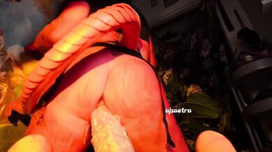 Meru the Succubus gets destroyed by a MASSIVE COCK cosplay giant dildo fucking dildo ride pussy