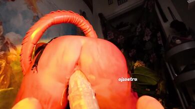 Meru the Succubus gets destroyed by a MASSIVE COCK cosplay giant dildo fucking dildo ride pussy