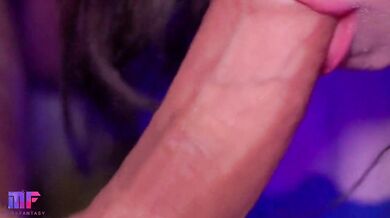 Slow blowjob close up
