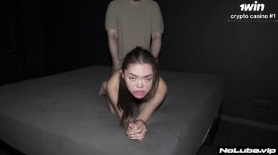 Tiny Asian Gymnast VS BIG Cock