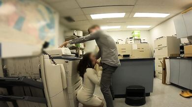 Caught by Secretary jerking off in office. Blowjob