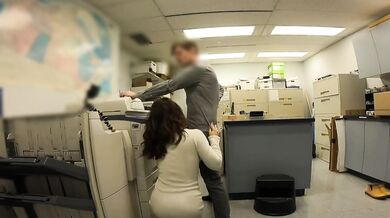 Caught by Secretary jerking off in office. Blowjob