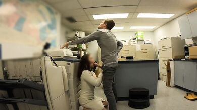 Caught by Secretary jerking off in office. Blowjob