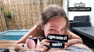 Fucking my petite girlfriend by the pool on vacation. Cum on face