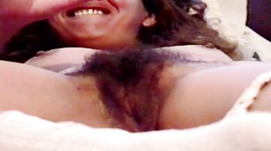 My beautiful wife smoking with her big hairy pussy next to my very hard cock