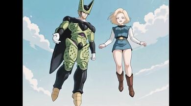 Cell Perfect Form + Future Trunks vs Android 18 and Busty MILF Chi-Chi