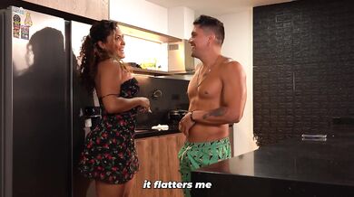 Big-assed maid ends up fucking her boss while his wife is not at home