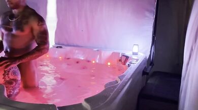 Hottub gangbang with tattooed BBW babes stuffed by huge black cocks