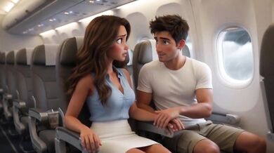 Curvy woman ruined by young man on deserted island survival romance