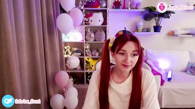Naughty redheaded teen strips naked teases her tight ass
