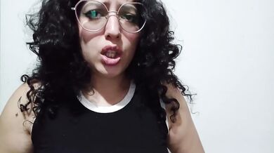 Joi meets her neighbor's wet panties hot fetish domination cum on tongue
